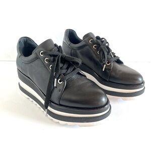 THE WISHBONE COLLECTION Leather Platform Sneakers